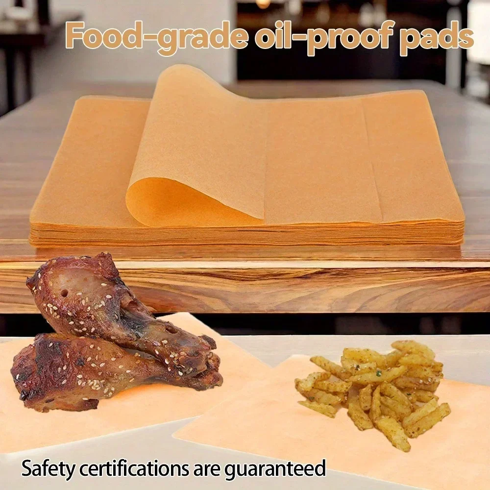 50/100Pcs Unbleached Baking Paper Non Stick Parchment Sheets Food Grade for Air Fryer Oven Grill Cake Bread Pizza Roasting