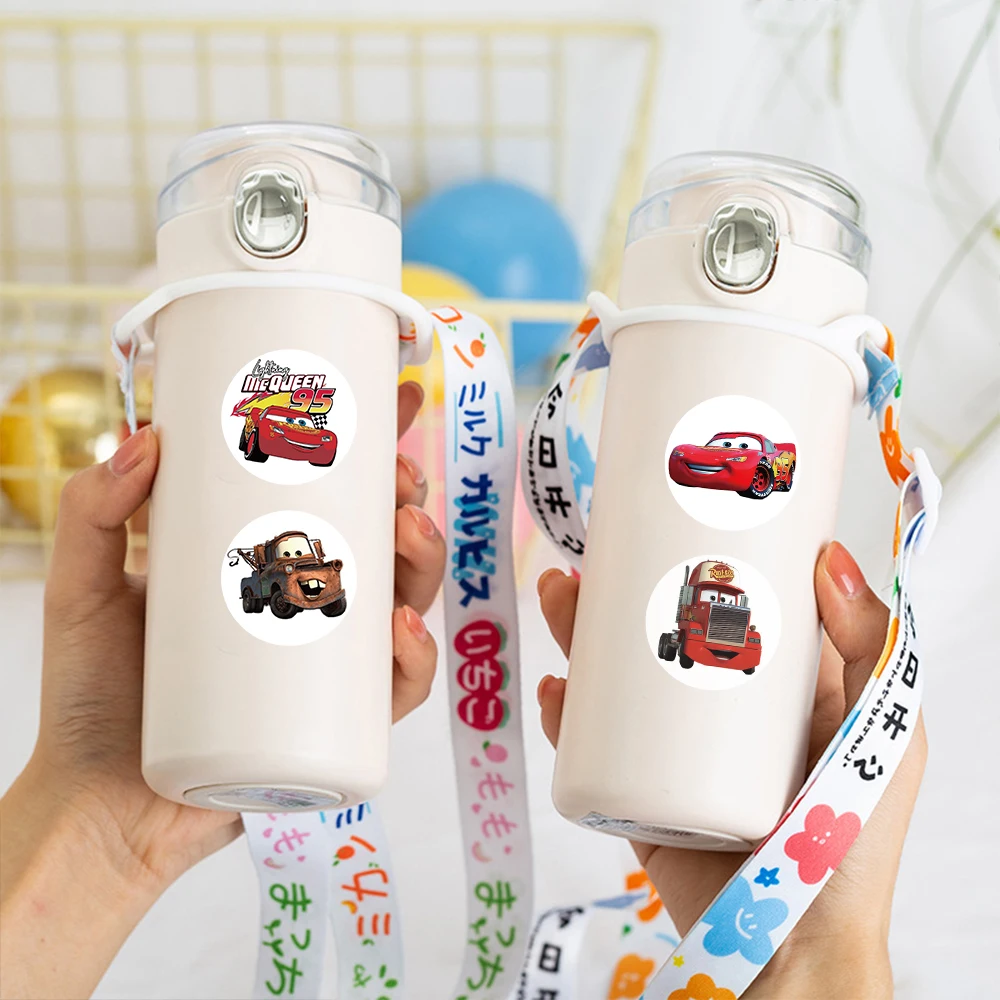 

500PCS Disney Cars Cool Lightning Mcqueen Roll Stickers Cartoon Sealing Decals Kids Toy Decorative Water Cup Laptop Suitcase