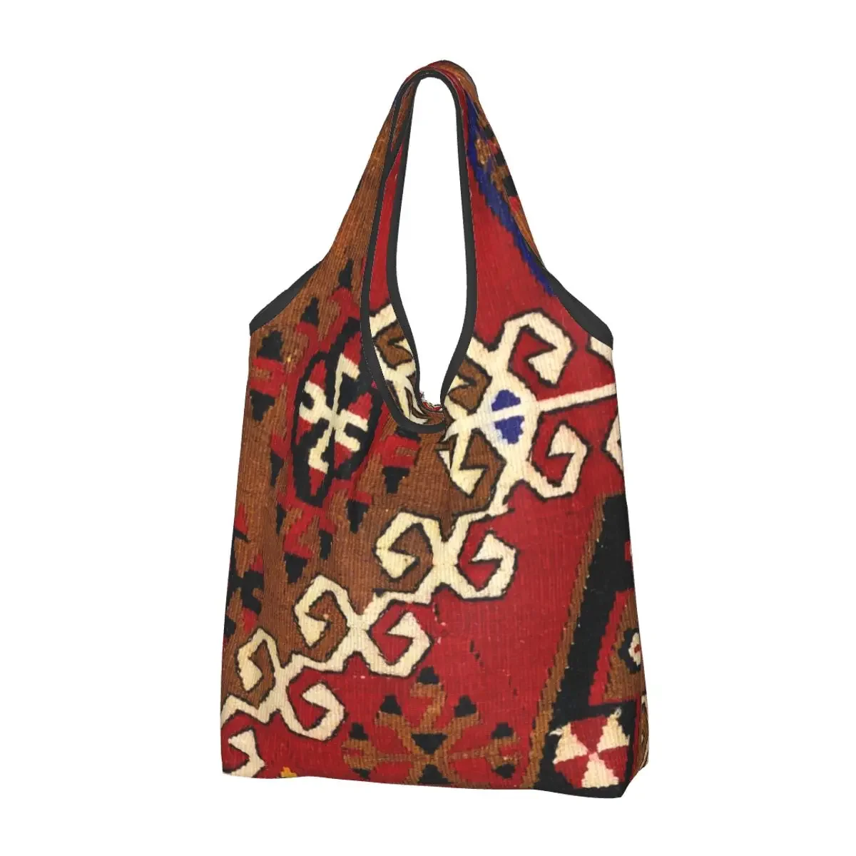 Custom Kilim Navajo Weave Persian Carpet Shopping Bag Shopper Tote Shoulder Bags Big Portable Bohemian Turkish Ethnic Handbag