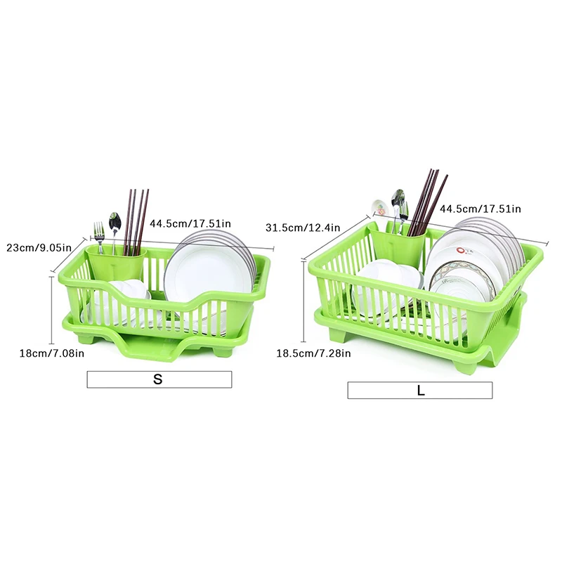 Dish Drying Rack Kitchen Utensils Drainer Rack With Drain Board Countertop Dinnerware Plates Bowls Chopsticks Spoons Organizer