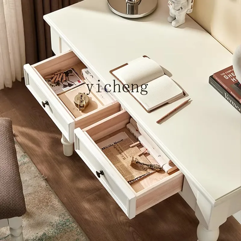 D21 Solid Wood Desk Girl Bedroom Multifunctional Writing Desk Bedside Table Computer Desk Household
