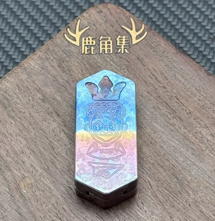 Used EDC Zack's Mini Titanium Ice Crystal Coloring fidget slider decompression toy