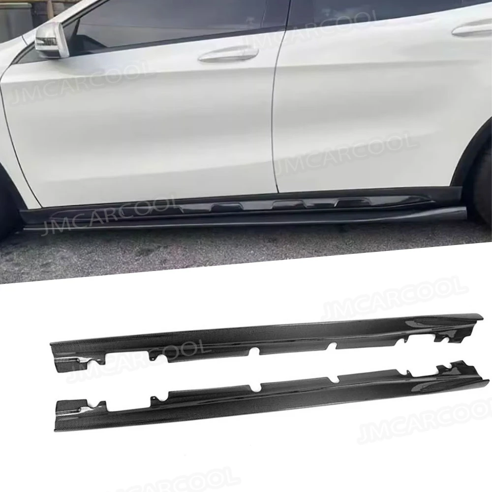 

Для Mercedes Benz GLA Class X156 GLA45 AMG 2013-2018 Защитная пленка для боковых дверей автомобиля Установка боковой юбки из углеродного волокна Бампер для губ