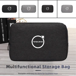 Cars Accessories Three-layer Charger Data Cable Organizer Bag For Volvo XC60 S60 V40 V60 XC40 V70 XC90 V90 V50 S90 S80 C30 S40