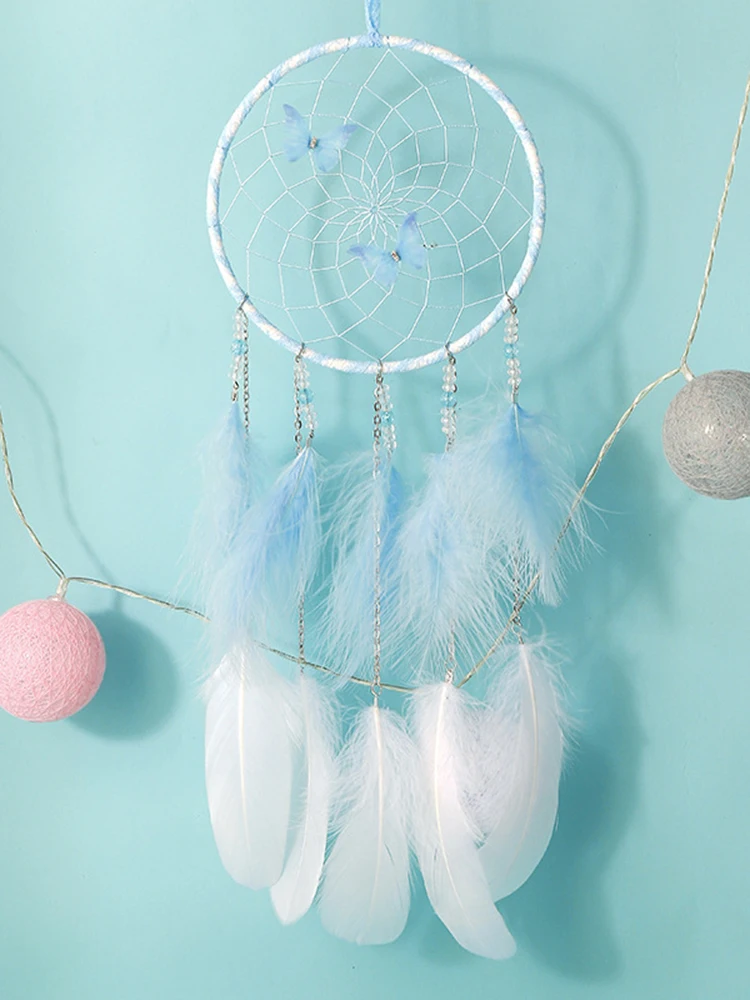 Dream Catcher Butterfly Wind Chimes Girls Room Pendant Bedroom Garden Outdoor Decorations Birthday Gift Creative Home Crafts
