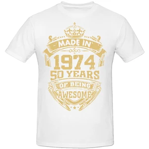تي شيرت رجالي بأكمام قصيرة ، ملابس شارع مضحكة للأبي واليوم والأبي ، 50 عاما من هدايا عيد الميلاد المذهلة للزوج ، صنع عام 1974 أفضل 12 هدية للذكرى السنوية الخمسين للمبيعات - رقم 11