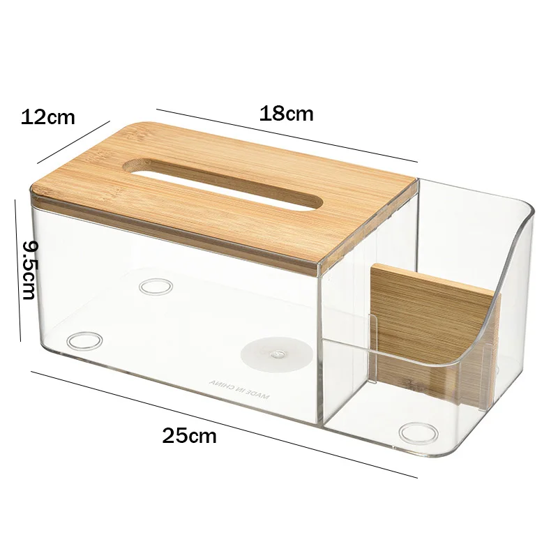 Multi-functional Remote Control Tissue Storage Box Home Living Room Dining Room Desktop Decoration Wooden Cover Tissue Box