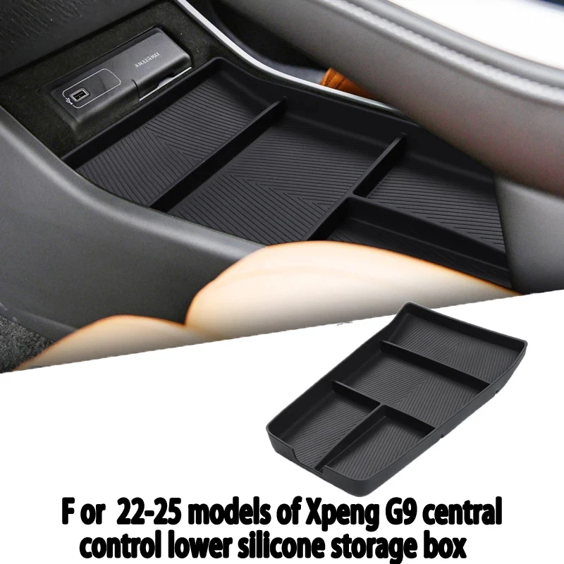 It is suitable for 22-25 models of Xpeng G9 central control lower silicone storage box central modified separator storage box