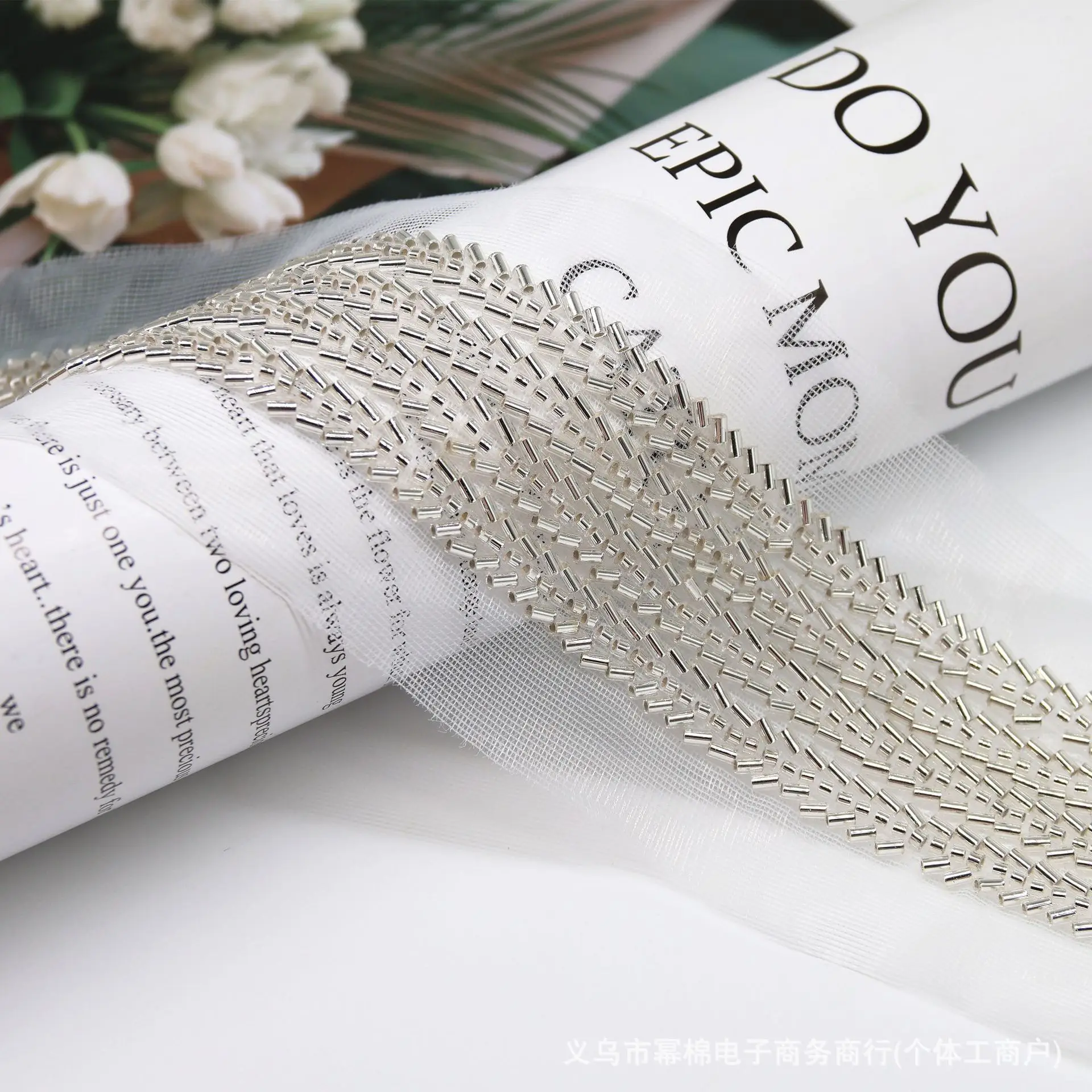1y Gold Black Heavy Handmade Beaded Lace Ribbon Tape Trim Embroidered Collar Decoration African Net Cord For Sewing 4cm Wide
