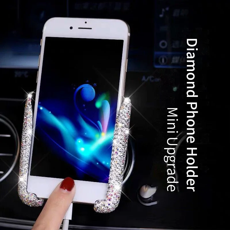 

Universal Car Phone Holder with Bing Crystal Rhinestone Car Air Vent Mount Clip Cell Phone Holder for iPhone Samsung Car Holder