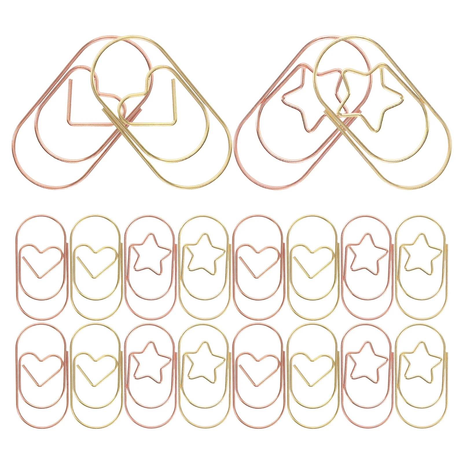 

24 Pcs Creative Paper Clip Clips Photo Bookmark Clamp Bookmarks File Pentagram Decorative Binder