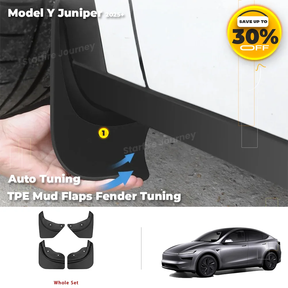 

For Tesla Model Y Juniper 2025+ TPE Mudguards Mud Flaps Fender Anti-Snow Anti-Sand Splash Front Rear Fender Guard Auto Accessory