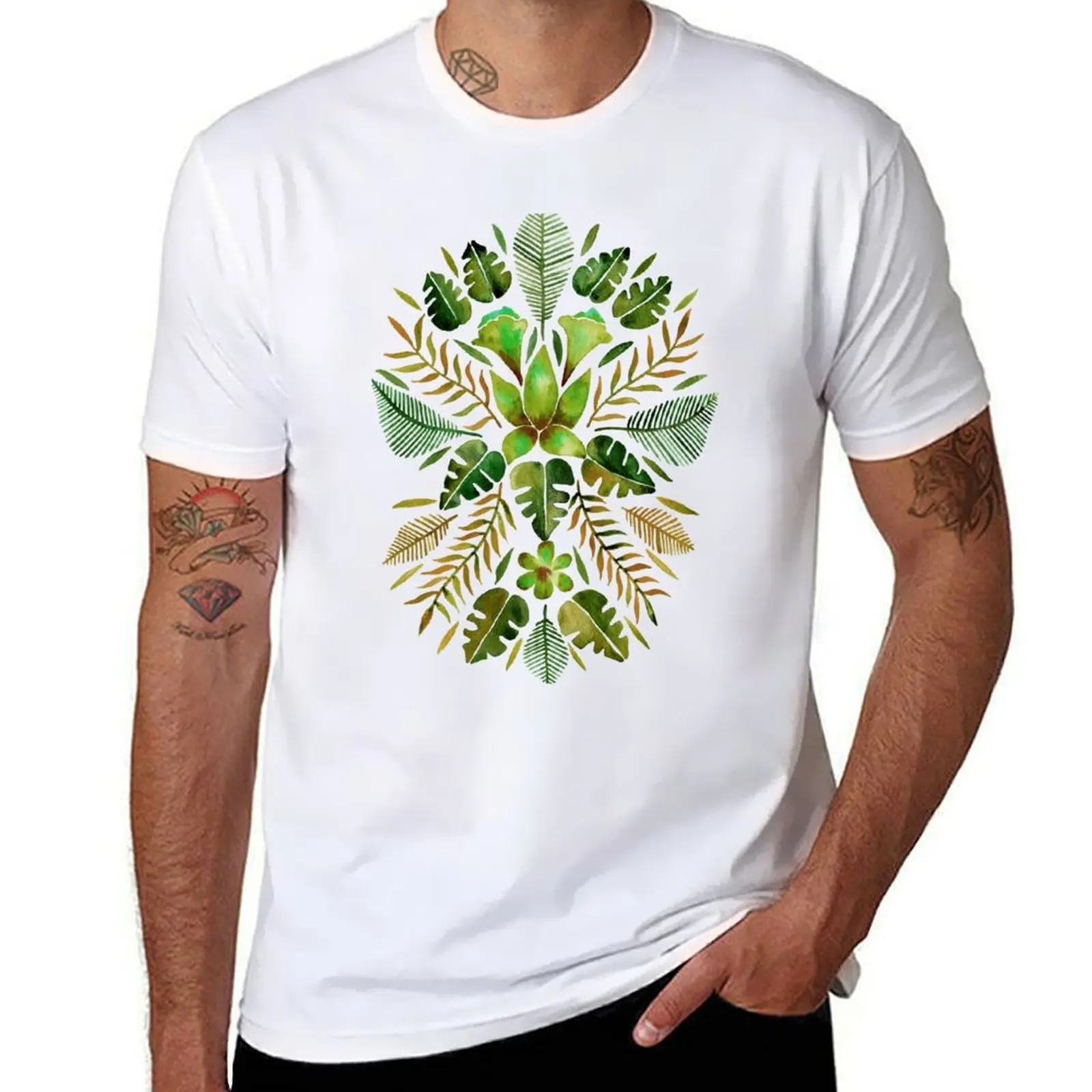 

Tropical Symmetry – Olive Green T-Shirt t shirt man designer cotton t shirt pack T-Shirt