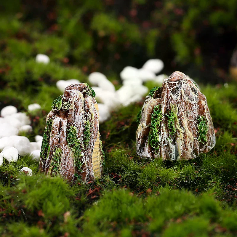 

1Pcs Mini Mountain Miniature Bonsai Ornaments Plant Gardening Garden Decoration Craft Micro Landscaping DIY Accessories