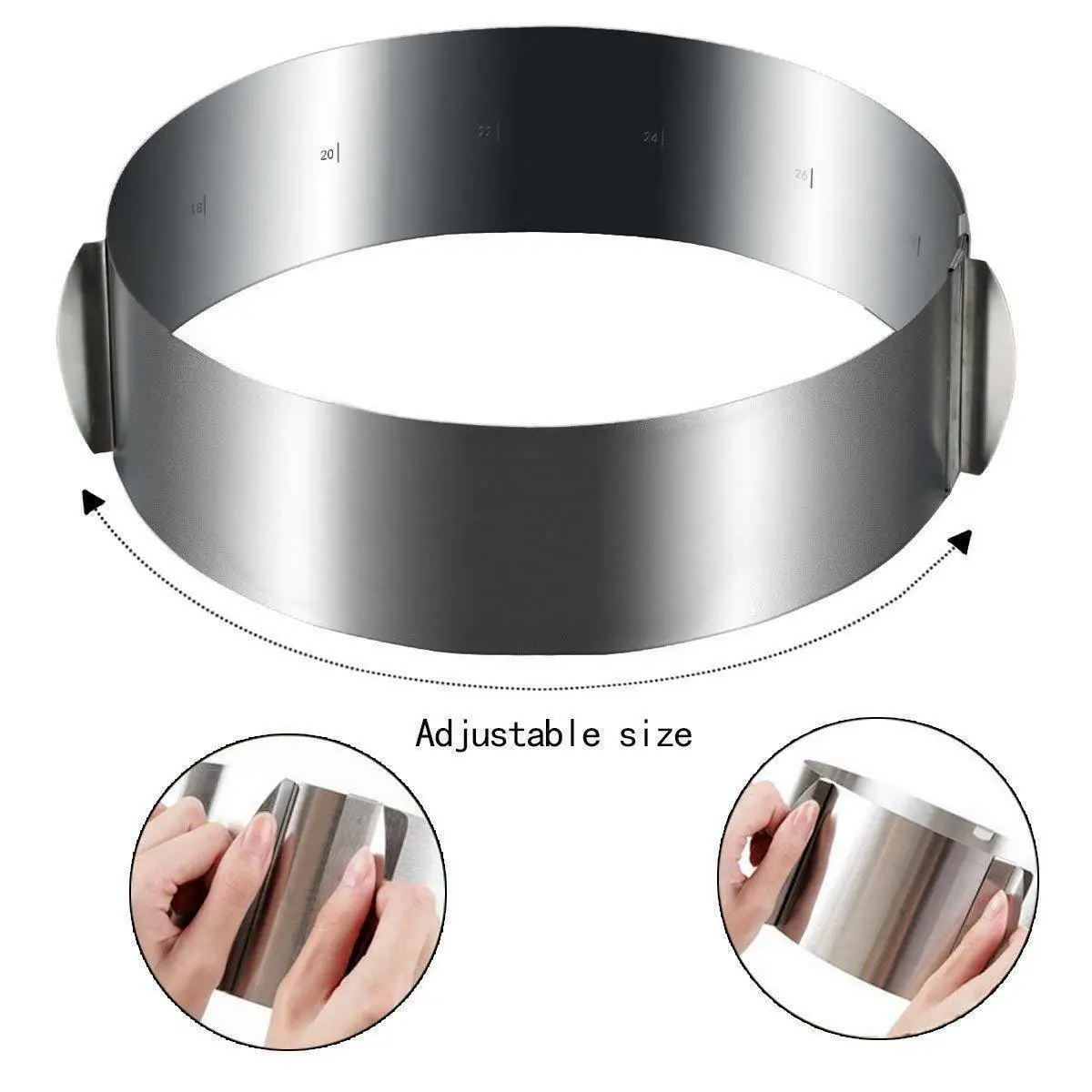 

Expandable Stainless Steel Cake Mold Baking Ring Round Layered Shrinkable Bakeware Mousse Pastry DIY Cooking Tool