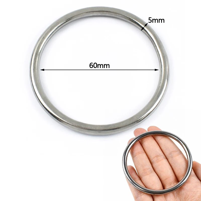 3-5 Stück 15-100mm Edelstahl O-Ringe Metallschnallen für Taschenriemen Verbindungsringe Hundehalsband-Schlaufen DIY Hardware-Zubehör