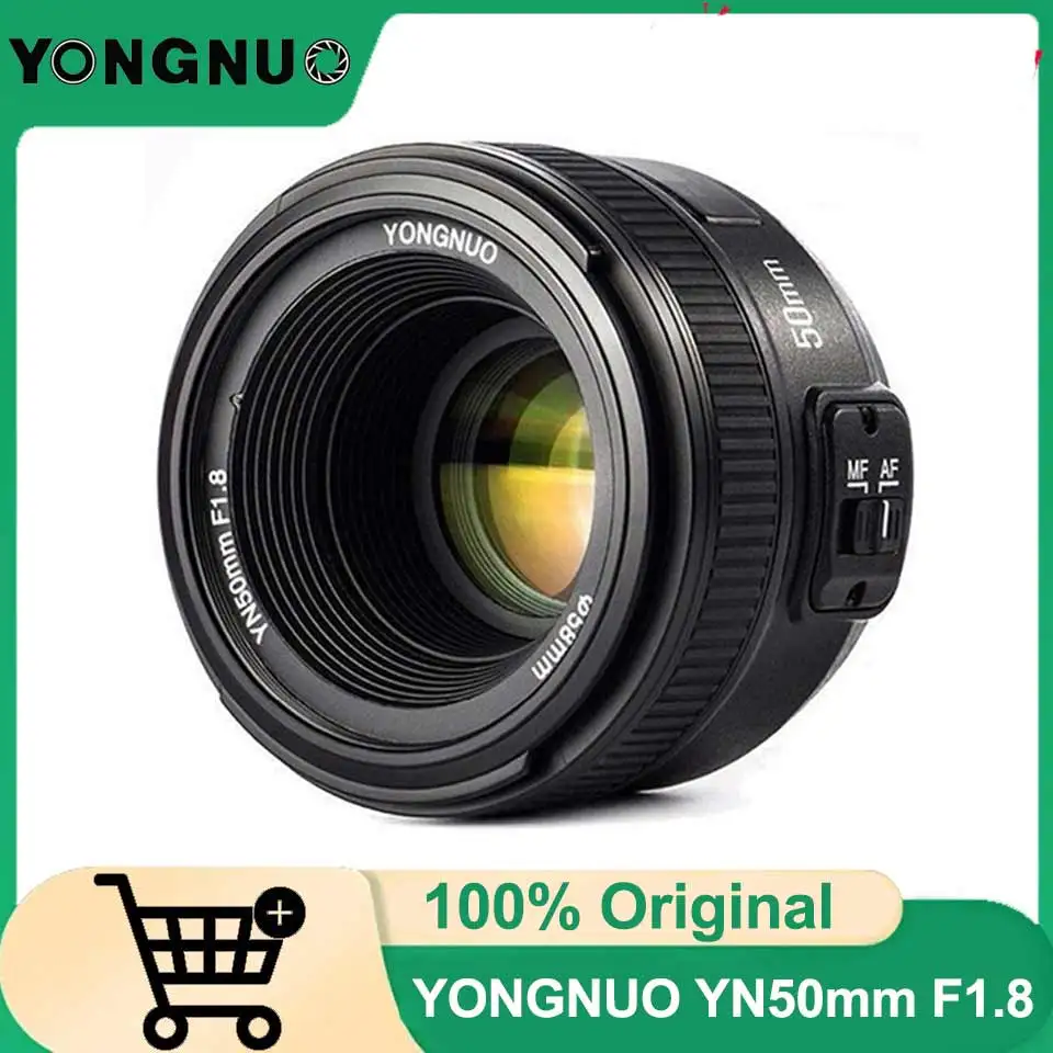 Lente de enfoque automático YONGNUO YN50mm f1.8, lente de gran apertura para cámaras Nikon Canon EOS 60D 70D 5D2 5D3 600d DSLR