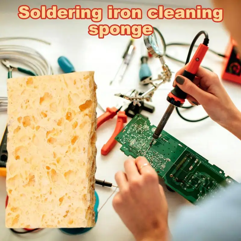 Soldering Iron Sponge High Temperature Resistant Pad Tin Removal Iron Head Cleaning Sponge Welding Platformm Sponge Clean Pads