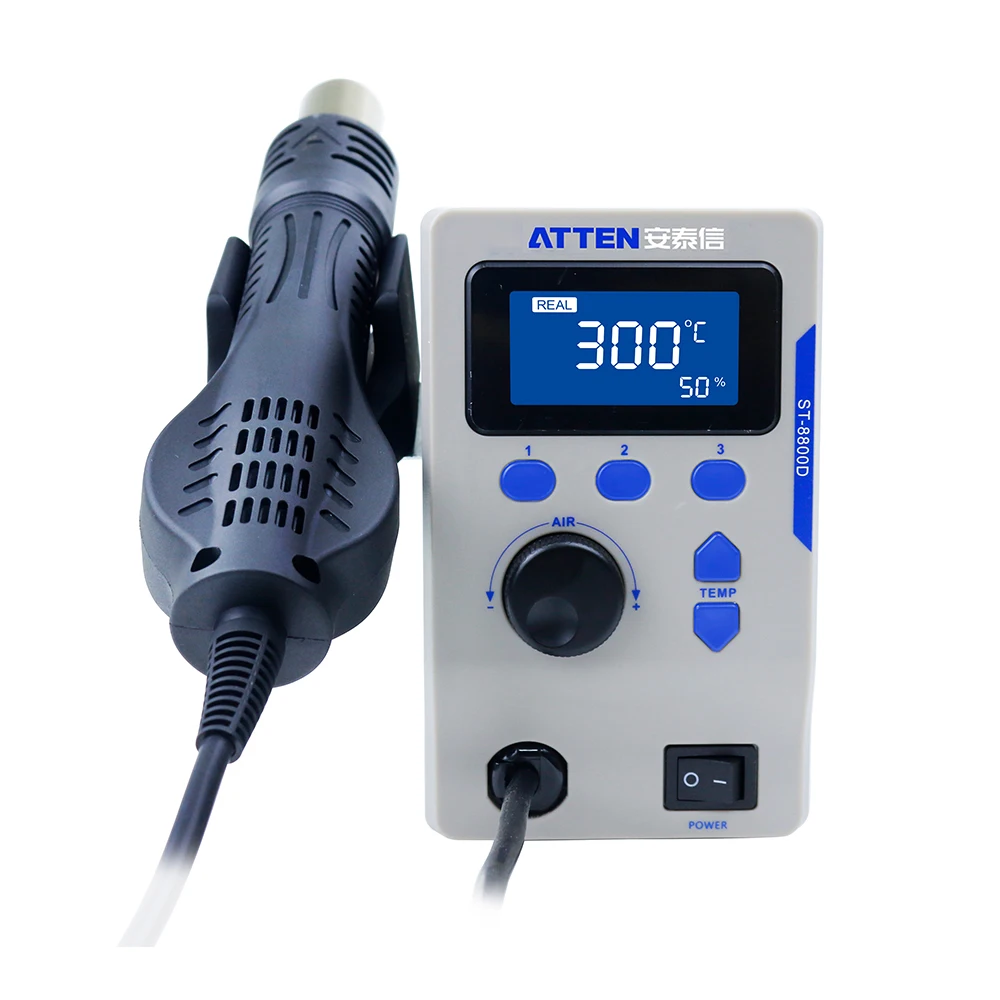 ATTEN ST8800D 800w 110v 220v Digital Hot Air Rework Station with 4pcs Nozzles