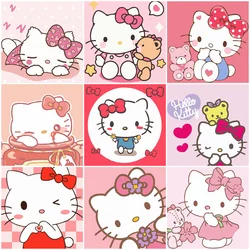 Sanrio Farba olejna według numerów Hello Kitty Ręcznie malowany unikalny prezent Cyfrowe malowanie dla dzieci Kreskówka Sypialnia Wystrój domu