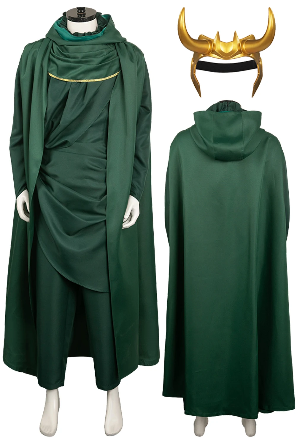 Loki Cosplay 2 Fantasy Green Cloak Suits 2023 TV Super Villain Costume Accessories Halloween Carnival Suit For Men Male Adult