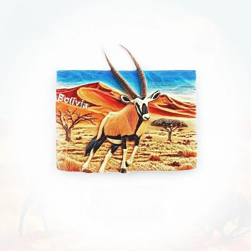 Bolivian Desert Antelope Fridge Magnet - 3D South American Souvenir Salt Flat Wildlife Decor Unique Andean Gift
