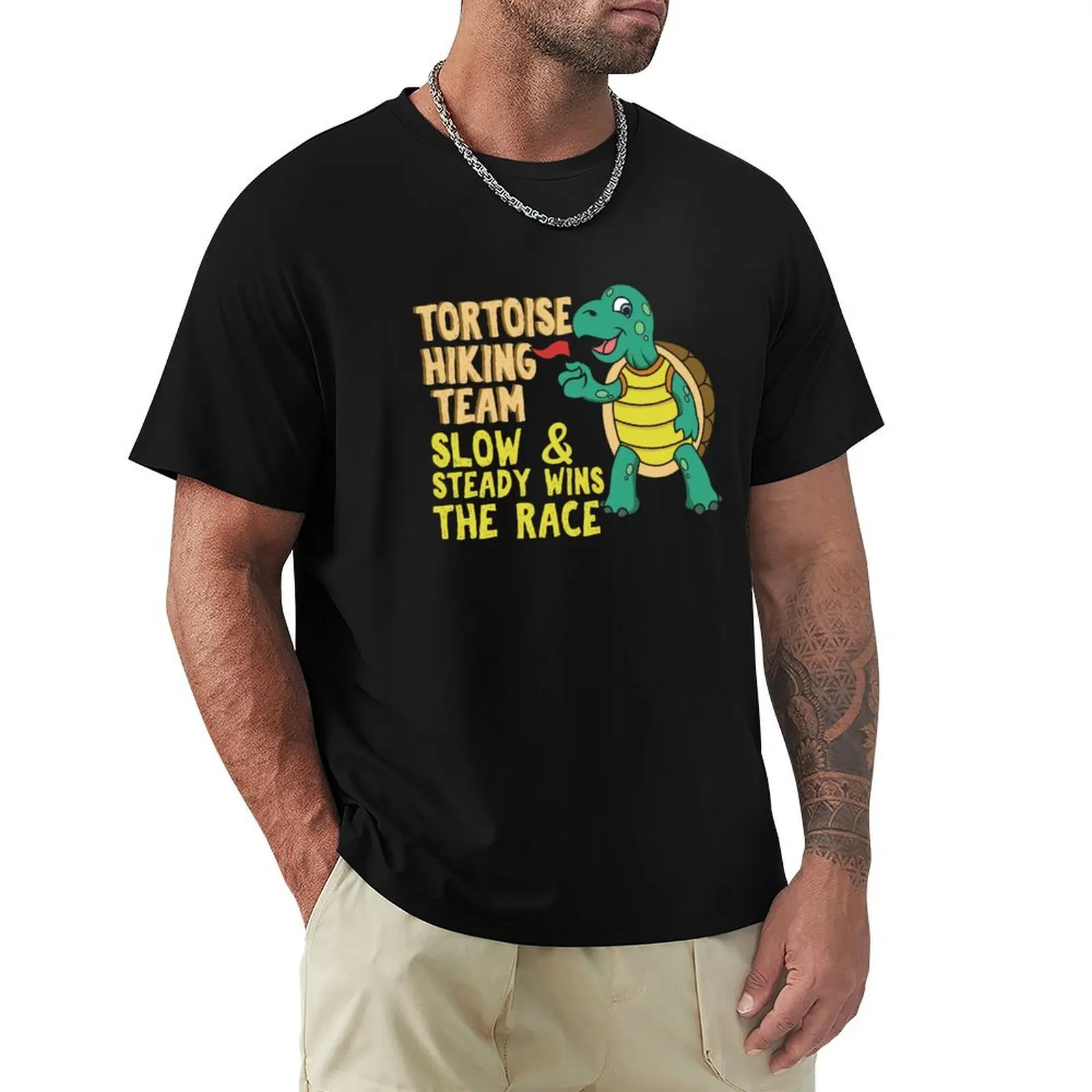 T-shirt de sport à séchage rapide pour randonneurs, taille plus, motif Tortoise Hiking Team Slow and Steady, cadeau pour les randonneurs