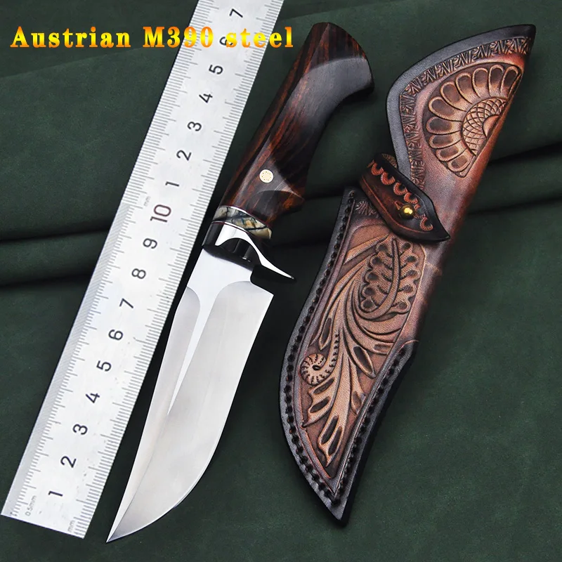 M390 Steel Fixed Blade Knife American Desert Ironwood Handle Outdoor Tool Tactical Survival Hunting Straight Knife