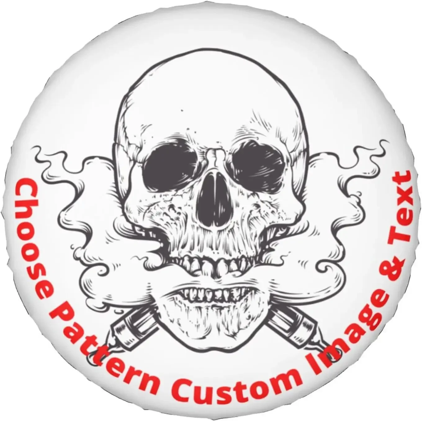 Custom Spare Tire Cover with Skull Pattern Photo Text Logo Image Personalized Waterproof Spare Wheel Tire for Many Vehicle