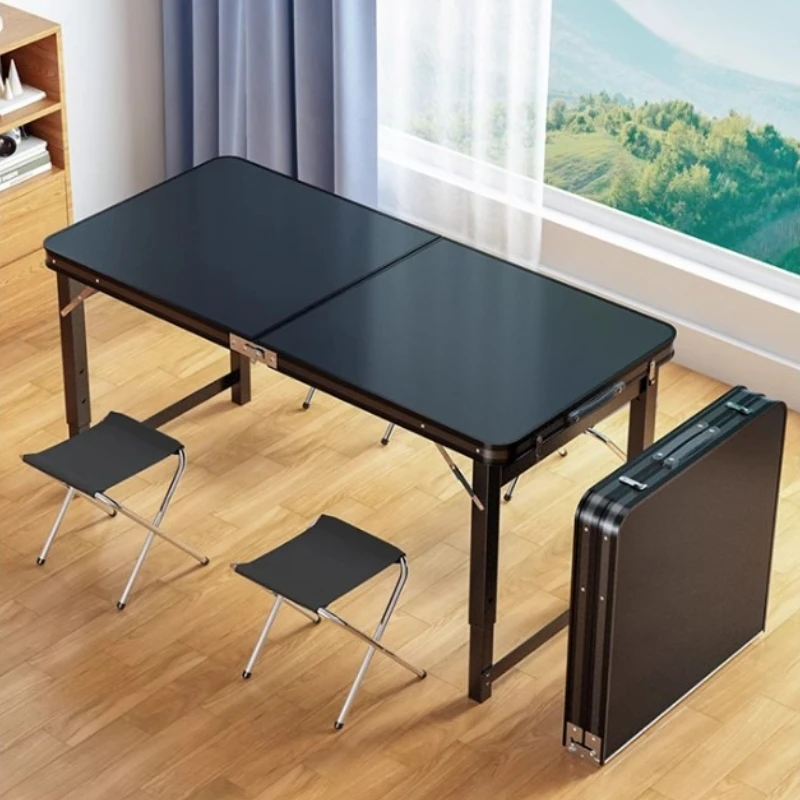 طاولة قابلة للطي محمولة قابلة للتعديل في الهواء الطلق طاولة تخييم خفيفة الوزن قابلة للإزالة مستطيلة أثاث الفناء مجموعة في الهواء الطلق