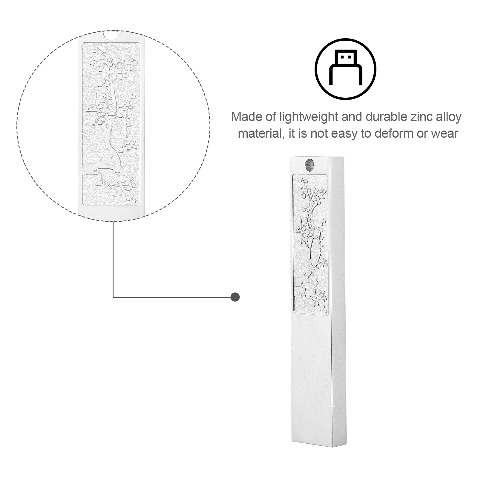

3Pcs Elegant Zinc Alloy U Disk Protective Shell Long Service Life Exquisite Craftsmanship Wear Resistance Usb Flash Drive Case