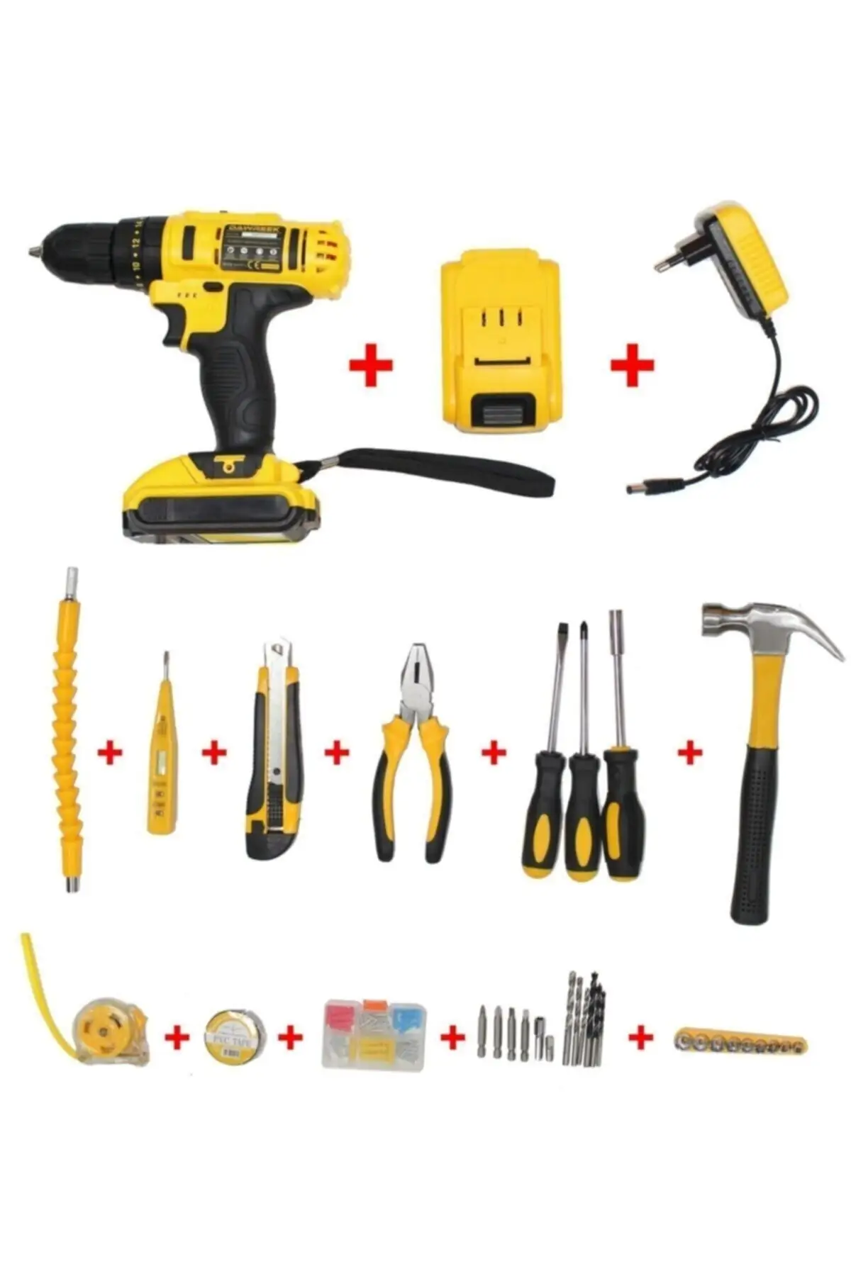 24v 30 Piece Full Set Dual Battery Metal Geared Impact Cordless Drill Convenient Safe Delivery 2020 Model Trend