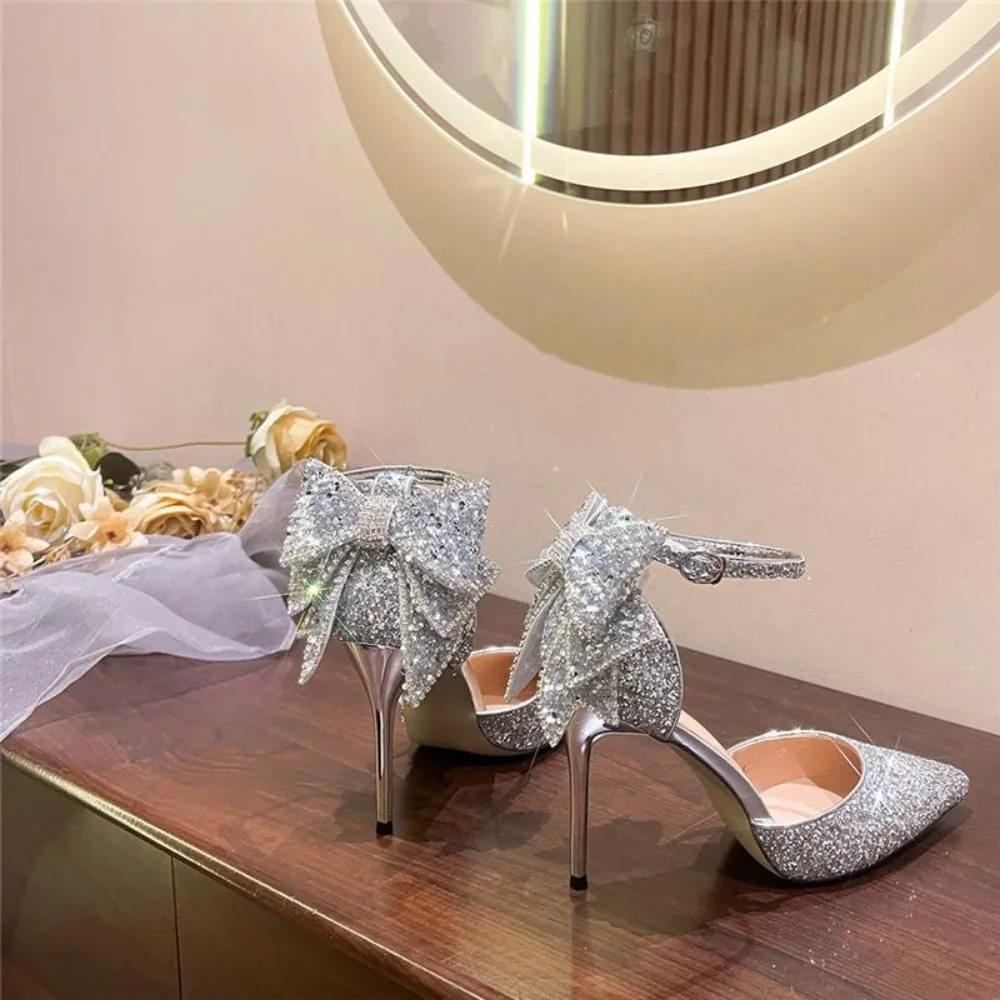 

Women Sexy High Heels French Crystal Diamond High Heels Adult Birthday Gift Butterfly Wedding Shoes Fashion Black Women Shoes