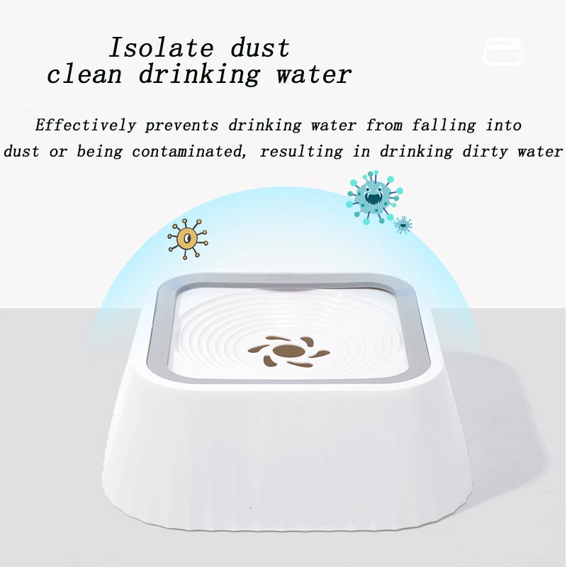 Pet Water Fountain Floating Non-wet Mouth Anti-Spill Pet Water Bowl Separate Pet Water Fountain Filter Dog Basin Pet Supplies