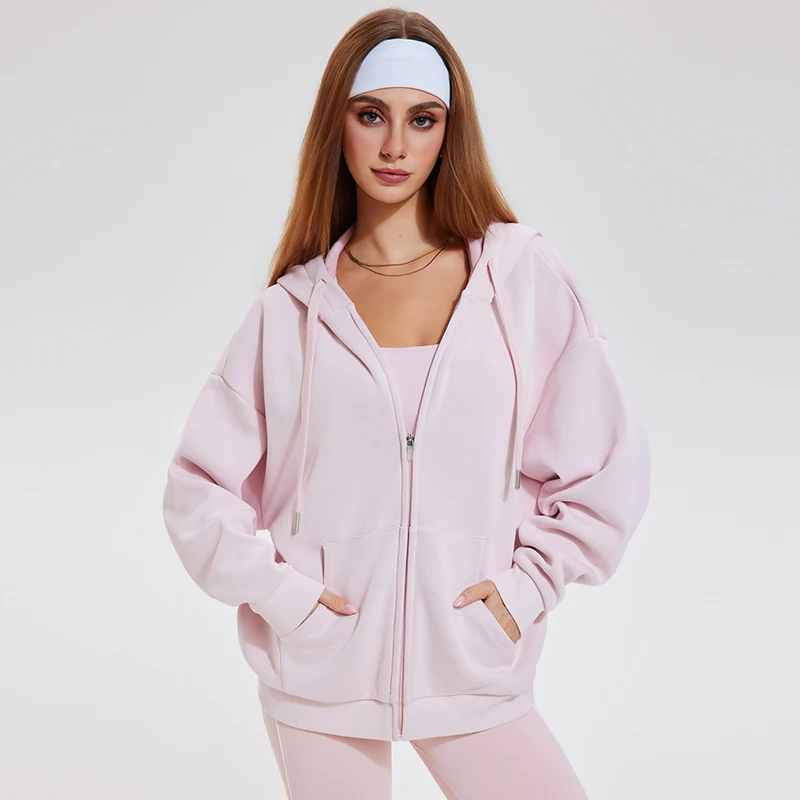 High Quality Hoodies Cotton Polyester Unisex Thick Comfortable Stylish Custom Logo Print Yoga Hoodie Zipper Hoodie