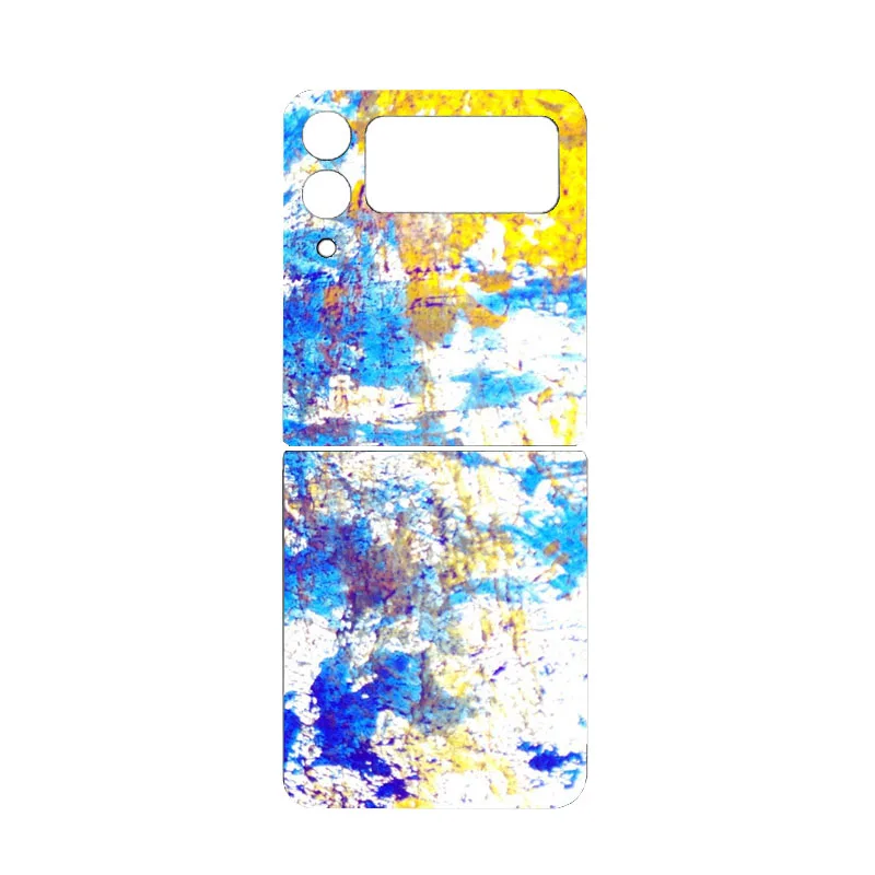 3D Colorful Watercolor Oil Paint Anti-Scratch Phone Back Sticker For SAMSUNG Galaxy Z Flip3 5G Decal Skin Cover For Z Flip 3 5G