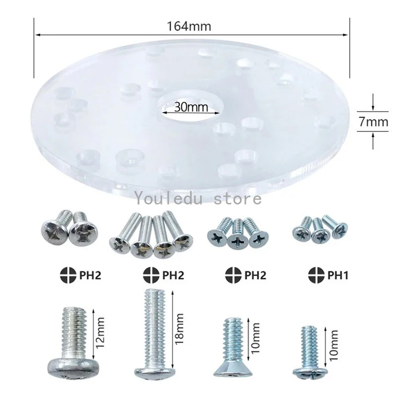 Imagem -02 - Roteador Universal Placa Base Modelo Guias Carpintaria Fresadora Base Ferramenta de Auxílio Carpintaria com Pino de Centralização 6.5 Polegada