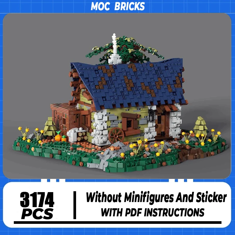 

Модель замка Moc, строительные блоки, хижина ведьмы, средневековые фэнтезийные кирпичи, модель DIY, сборка, строительная игрушка, праздничные подарки на день рождения