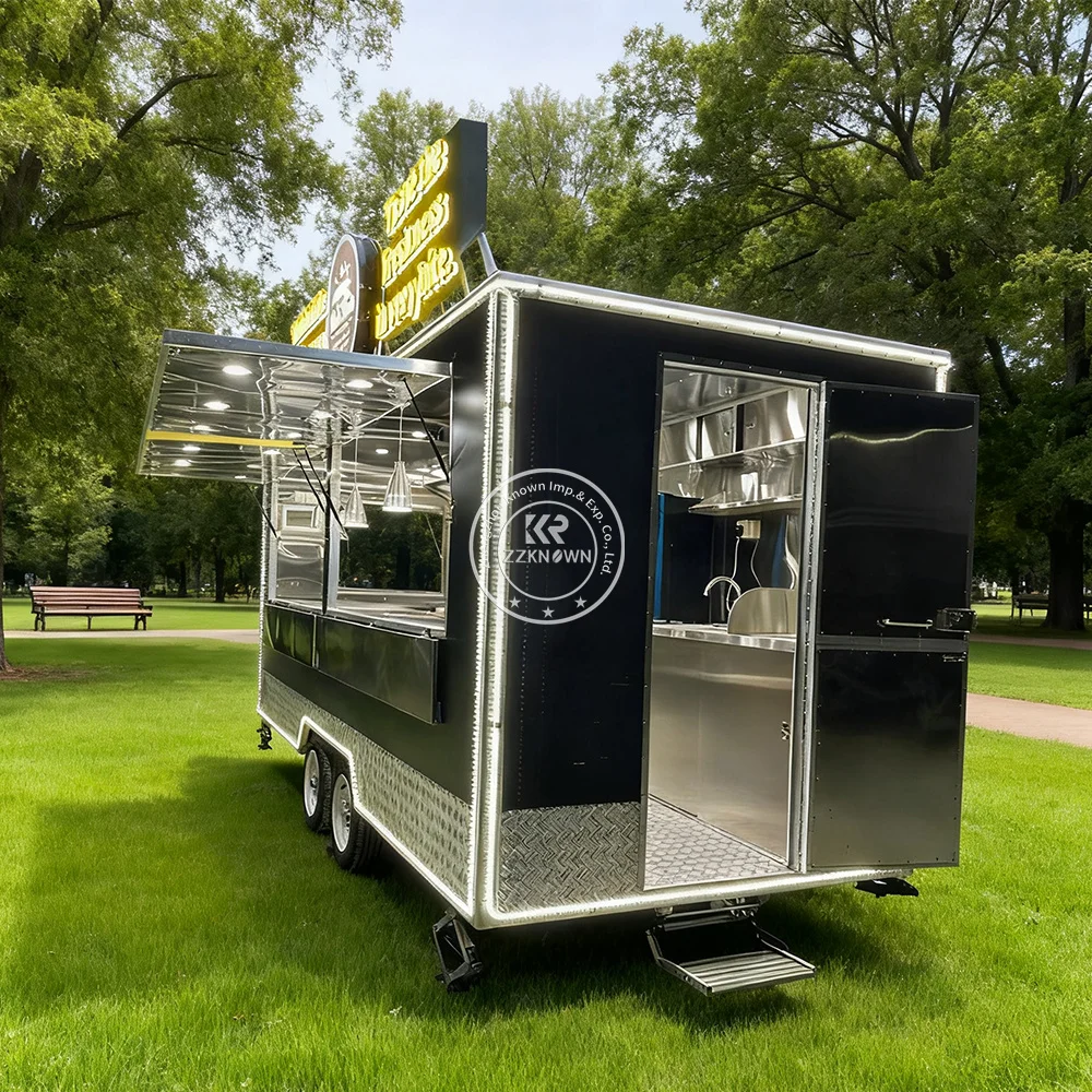 

Mobile Food Truck Equipped with Full Kitchen Hot Street Food Trailers with Bathroom Trailer Food Trucks for Sale