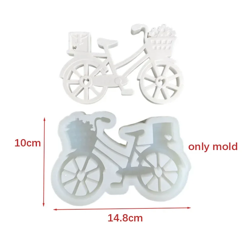 Cute Bike Cycling Silicone Mould Gypsum Mounted Incense Expanding Gypsum Decoration Mold Cycling Aromatherapy Candle Resin Mold