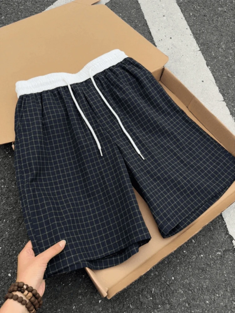 American Retro Plaid Men's Short Pants Summer Outdoor Wear CleanFit Quick Dry Casual Sports Five-Point Pants