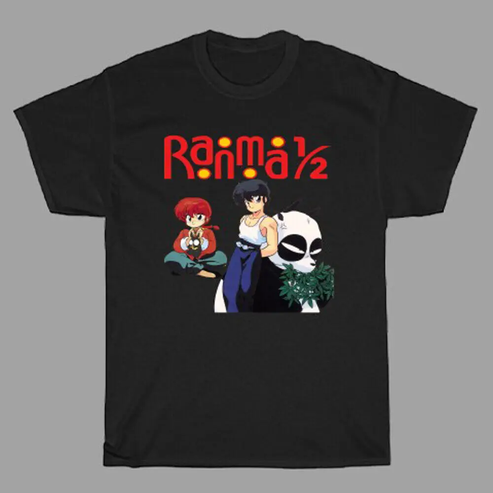 RANMA 1 2 Classic Japan Cartoon Anime Men's Black T Shirt Size S to 5XL