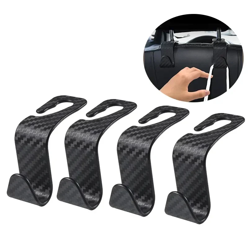 4Pcs Universal Auto Seat Headrest Hook Storage Hanger Car Vehicle Hooks Back Seat Organizer Holder Clip Car Interior Accessories