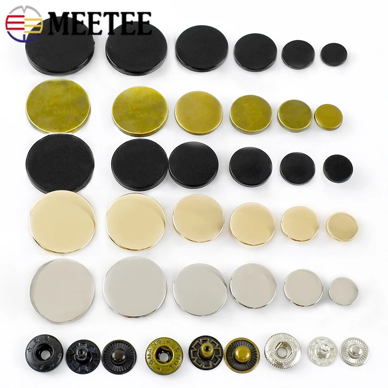 50Set 10/12/15/17/20mm Snap Buttons Metal Press Studs Sew Button Snaps Fasteners for Sewing LeatherCraft Clothes Bag Accessory