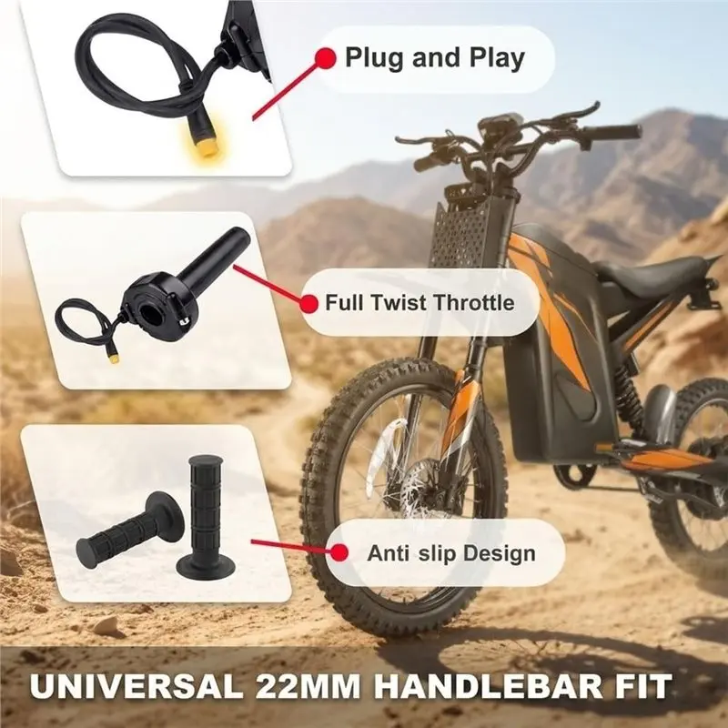 Reliable-Protecting Quick Twist Throttle For Macfox X1 Happyrun, Ebike Full Twist Throttle, 3 Pin Surron Style Throttle Kit