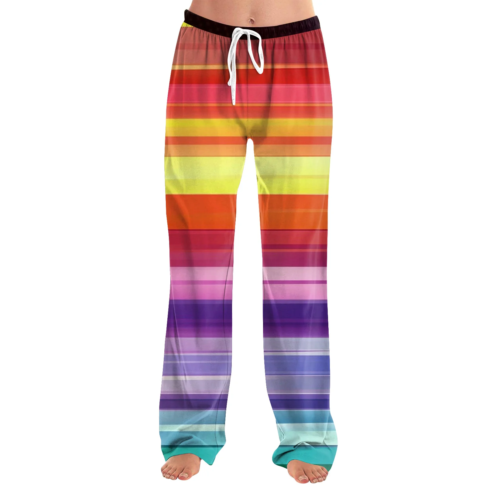 Wide-Leg Pants Women'S Carnival Printed Trousers Loose And Casual Design With Elastic Waistband And Drawstring Pockets Pants