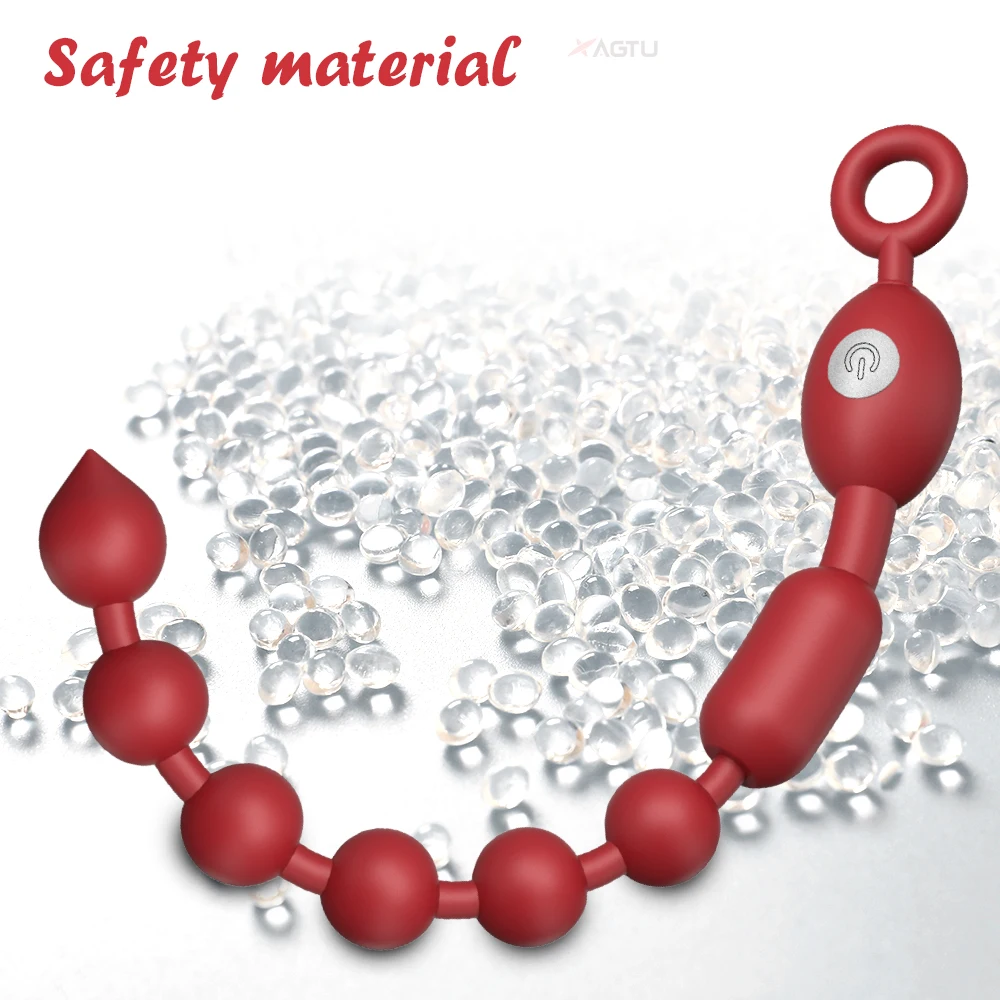 Manik-manik Anal bergetar fleksibel steker bokong silikon 9 mode getaran mainan seks Anal tahan air Vibrator peluru untuk pria wanita pasangan