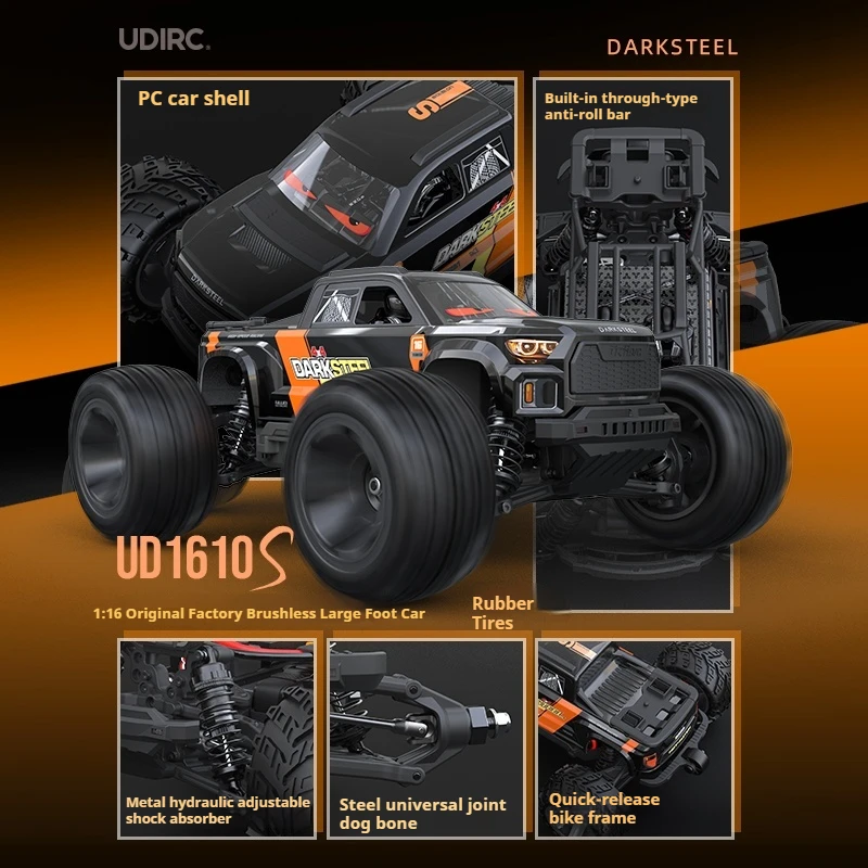 

Yudi UD1610s High-Speed Off-Road Vehicle 1/16 Full Scale Brushless Flip Rc Remote Control Car Electric Climbing Car Model Toy
