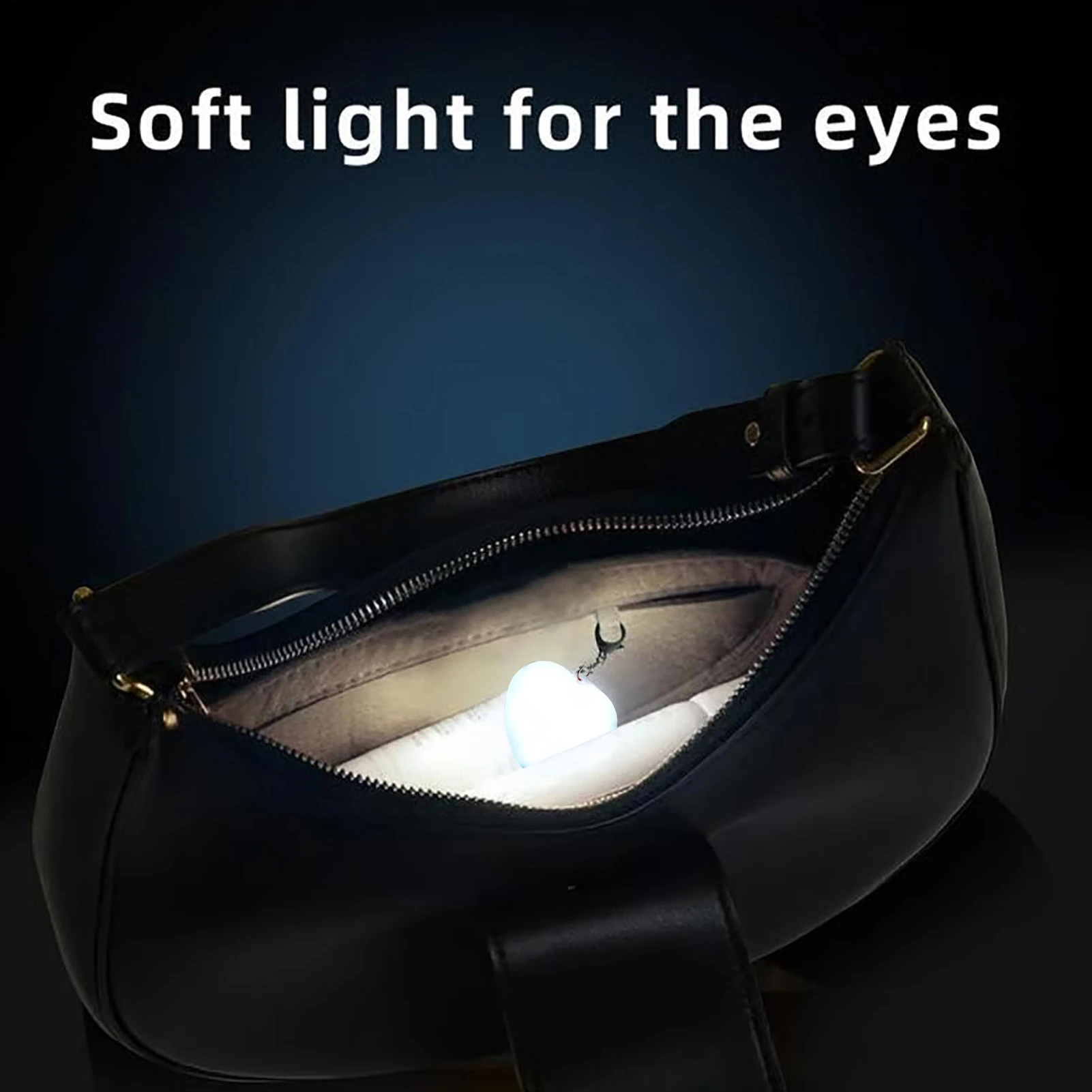 Handbag Light Automatic Touch Sensor Heart-Shaped Handbag Lighting Mini Purse Lamp for Girlfriend Daughter Traveling Business