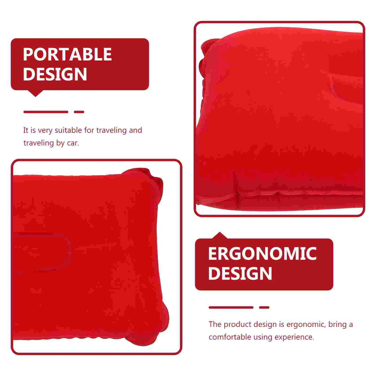 Flocking Inflatable Pillow Travelling Camping Accessory Mattress Pillows Convenient Thickened